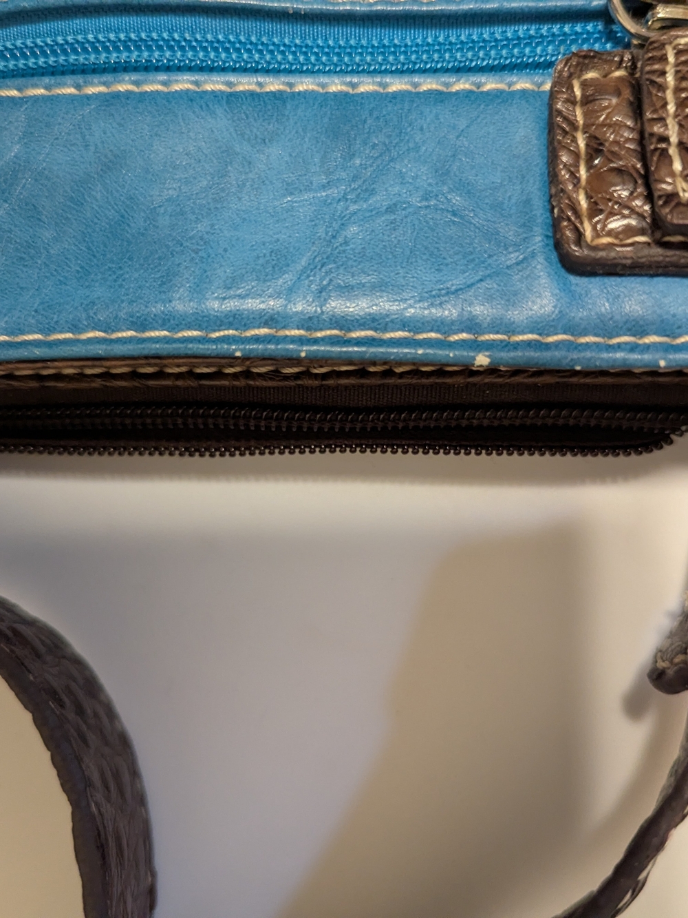 Turquoise, Brown Cross Body Purse